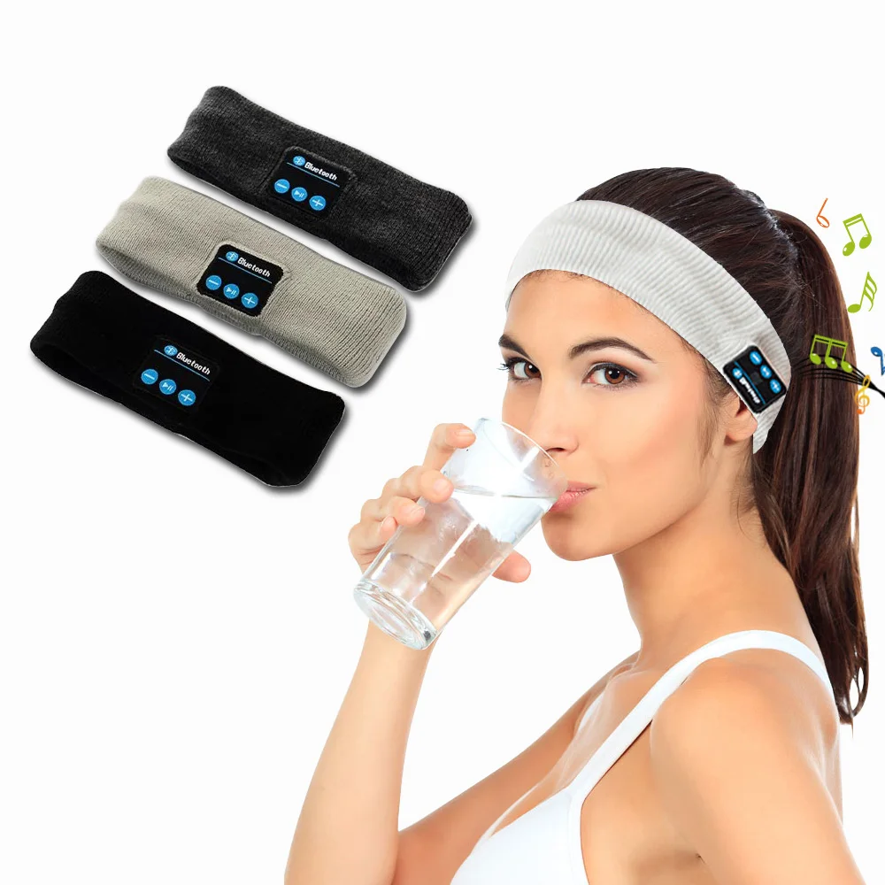 Wireless Bluetooth Sleep Headphone Hat With Mic Headset for iPhone Xiaomi Bluetooth Headset Soft Warm Sports Bluetooth Headphone
