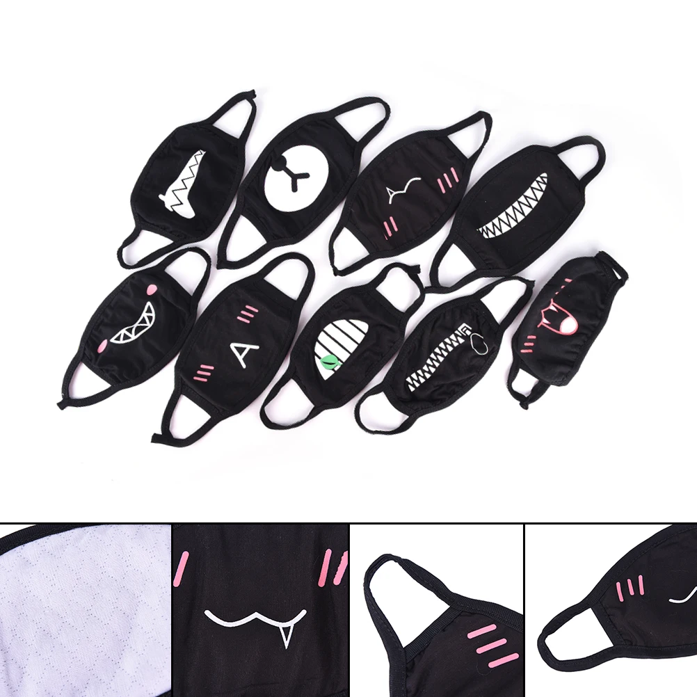

1PCS Black Cotton Half Face Mask Funny Teeth Letter Mouth Unisex Cartoon Masks