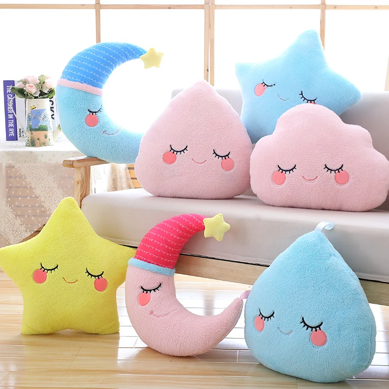 Kawaii Pastel Starry Cloud Moon Pillow Plush