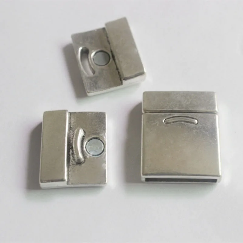 3 Sets Antique Silver Strong Smooth Magnetic Clasp 20x2mm for 20mm Flat