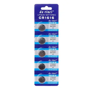 

5PCS Button Battery CR1616 Lithium Coin Cell Batteries 3V DL1616 ECR1616 LM1616 CR 1616 Electronic Car Key Watch Toy Remote