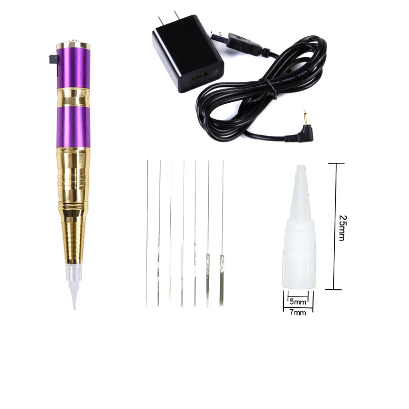 Зарядки Dermografo универсальный оборудование для перманентного макияжа карандаш для бровей и губ тату-машина ручка с Пособия по немецкому языку Мощный Тихий мотор