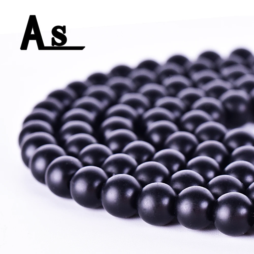 

Asingeloo Dull Polish Glass Beads for Jewelry Making Diy Wholesale Lots Bulk Round Shape Black Blue Yellow Quartz