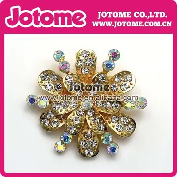 

Rhinestone Gold Base Snowflake Brooch Pin /Scarf Clip Brooch