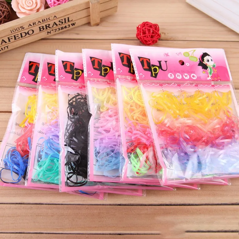 

220 Pcs/lot Korean Candy Color Headwear Hair Ring Ropes Ponytail Holder Disposable Elastic Hair Bands for Girls Hair Accessories