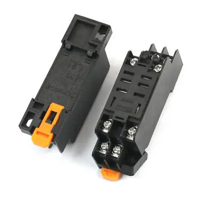 

2 Pcs PTF08A 8-Pin 35mm DIN Rail Mounting Power Relay Socket Base