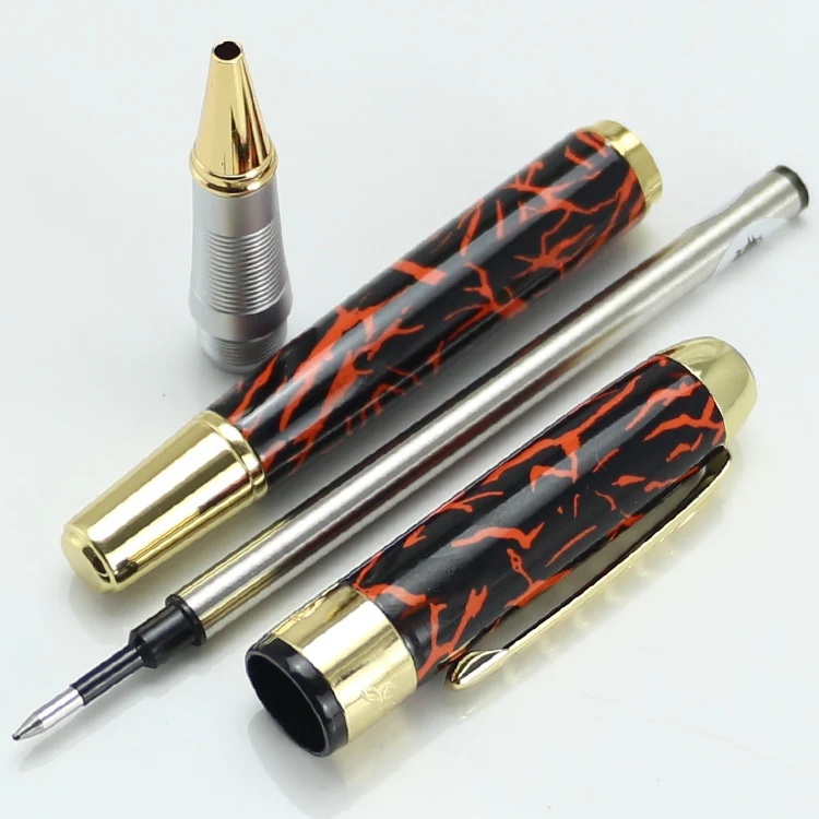 JINHAO 250 черная и Золотая шариковая ручка с красным узором