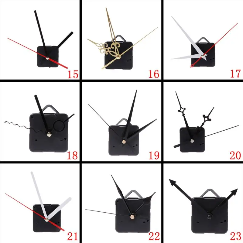 

Quartz Clock Movement Mechanism Hands Wall Repair Tool Parts Silent Kit Set DIY 28 style for choose