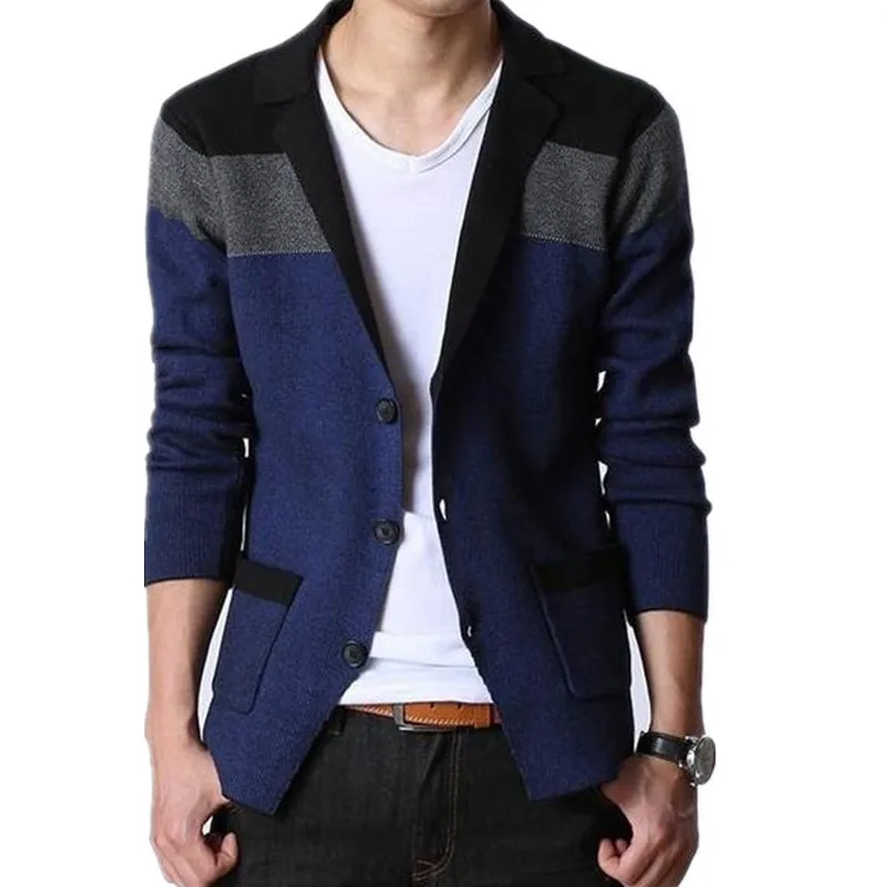 Buy SHIERXI Autumn Coat Men Blazers Fashion Stitching