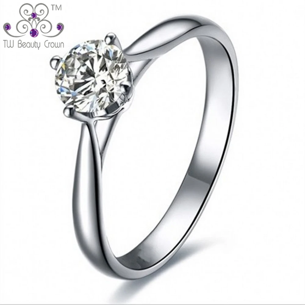1 Piece Real 925 Sterling Silver Classic 4 Prongs Simple Design White Cubic Zirconia Wedding Rings For Woman Bridal Sets Jewelry Wedding Rings For Women Wedding Ringsrings For Women Aliexpress