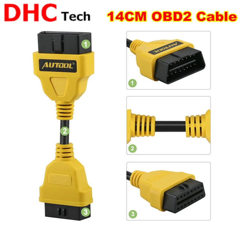 Новое поступление удлинитель OBDII AUtool 14 см для запуска IDIAG/Easydiag/Pro/Pro3/V/GOLO/Mdiag obd2