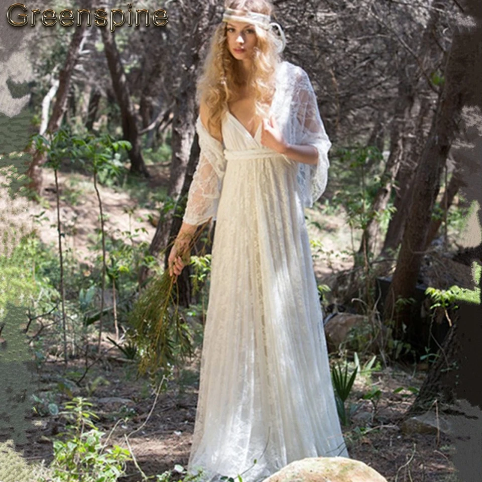 Свадебное платье в стиле бохо на тонких бретельках 2019 Vestido Casamento Praia элегантные