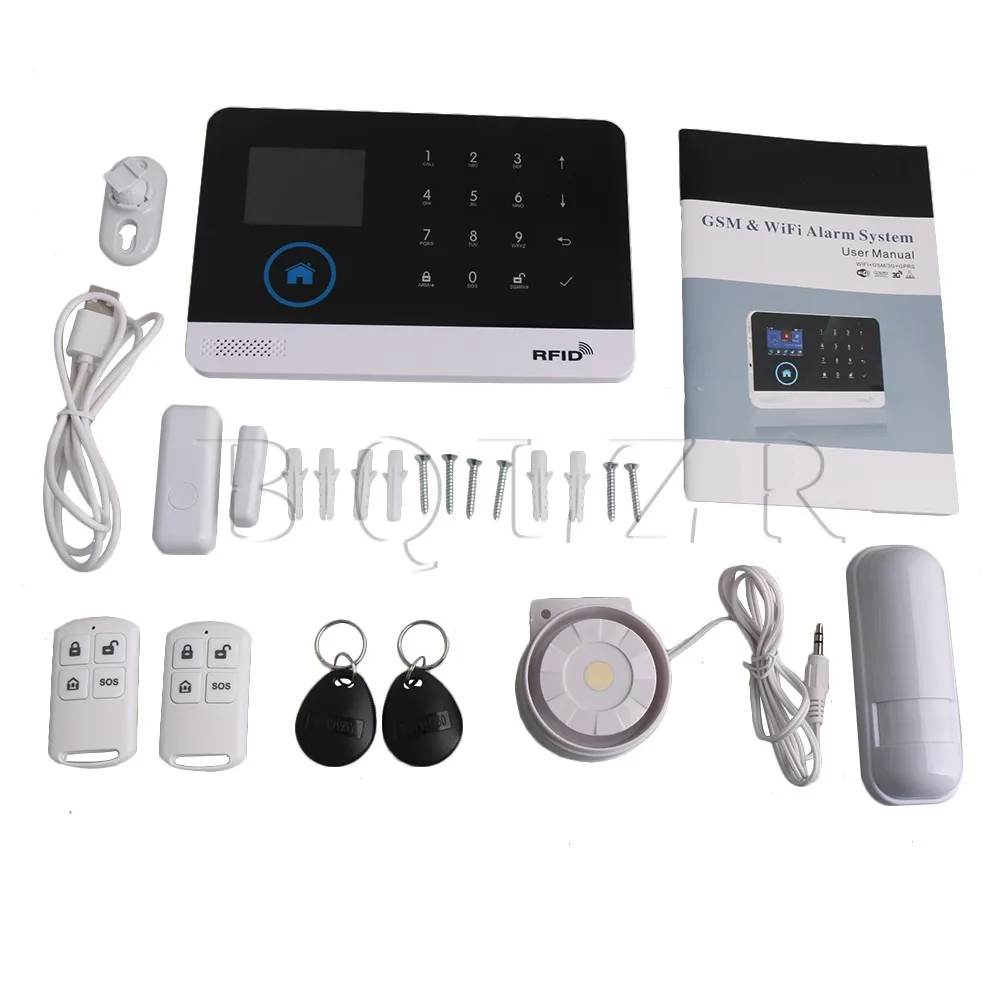 

BQLZR C88 WIFI GSM RFID Wireless Smart Voice Infrared Detectors Security Alarm System Kit