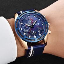 LIGE Mens Watches Top Brand Luxury Chronograph Date Quartz Watch Man Leather Sport Watch Men Waterproof Clock Relogio Masculino sinobi luminous pointer mens watches top brand luxury chronograph quartz watch men sport waterproof clock male relogio masculino