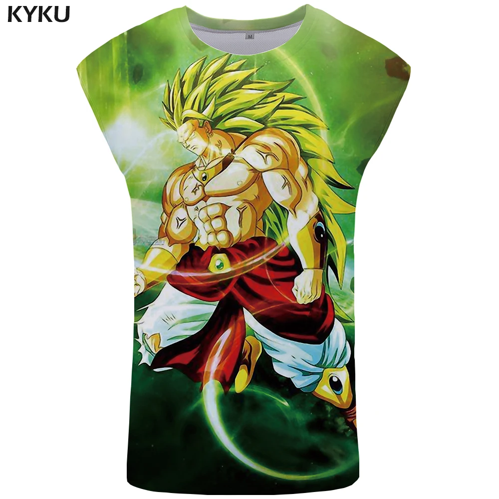 KYKU Dragon Ball Z майка для мужчин Goku Ftness мужская одежда Стрингер зеленый жилет