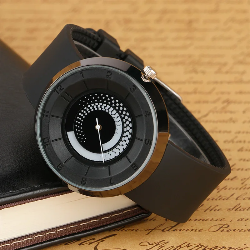 Unique Spiral Rotation Mens Watch Creative Turntable Dial Quartz Clock Leisure Style Rubber Strap Unisex Christmas Gifts ulzzang 2017 Fashion (9)