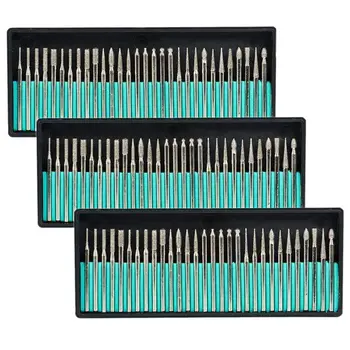 

Diamond Burr Bits Drill Glass Gemstone Metal For Dremel Grinding Rotary Tool,90 Pcs 1/8-Inch (3 mm)