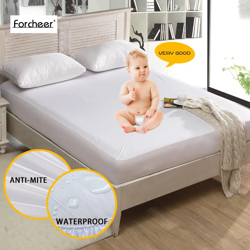 1PC Russan Size 180x200+28cm Smooth Waterproof Mattress Protector Cover