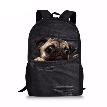 

Kids Shool Bags For Teenagers Boys 3D Cute Animal Demin Dog Cat Print Book Shoulder Bags Casual Children Backpackssumka