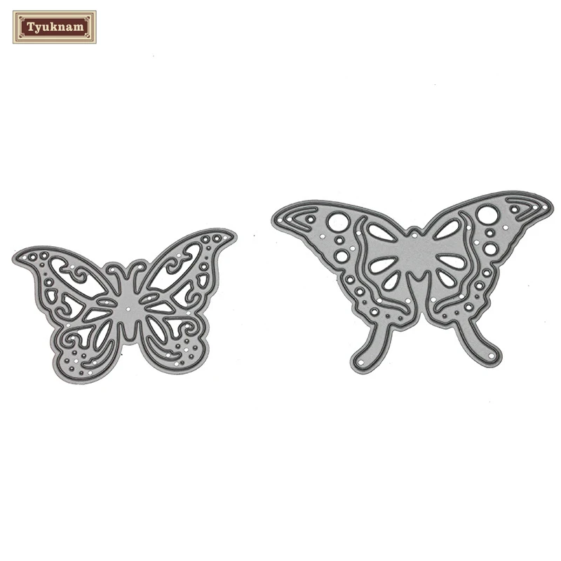 2 Pcs Borboleta De Metal Cortando Embossing Pasta DIY Template Ferramenta Stencil para Álbum de fotos Scrapbooking Cartão do Ofício de Papel Decoração