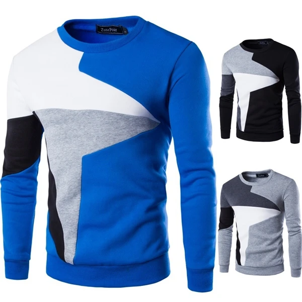 

ZOGAA 2019 New Men FASHION Sweater Brand Clothing Male Pullover Tracksuit Long Sleeve Patchwork Round Neck Sweaters Hot Sale