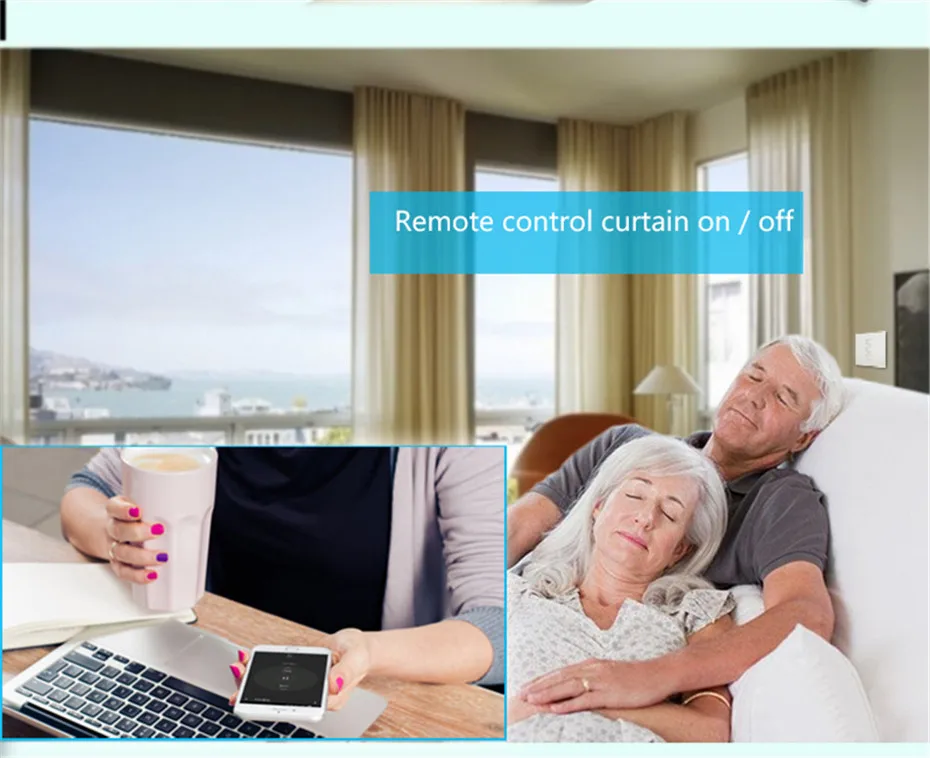 Dooya DT52S 75W+3M or Less Track+EU Type WIFI Curtain Switch,Tuya App Curtain Track Automatic System,Support Alexa Google Home-4