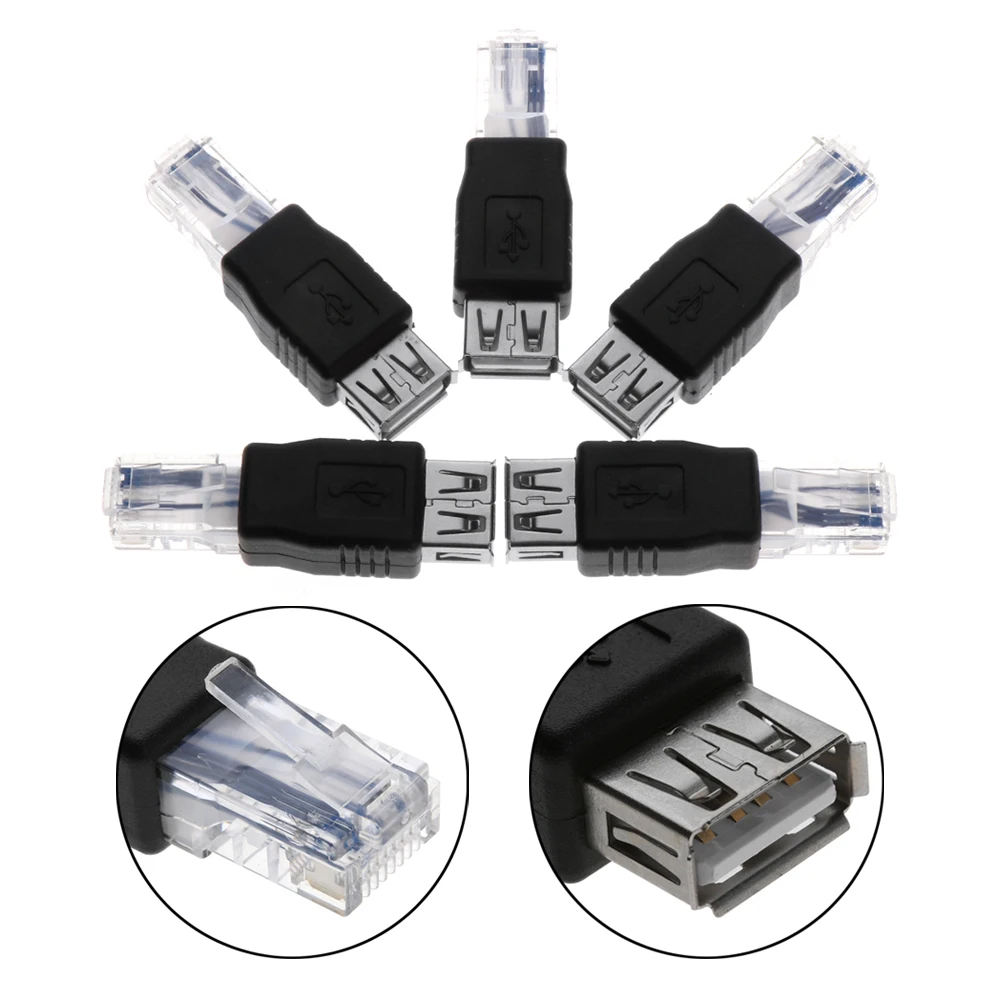 1/3 шт. USB тип A гнездовой разъем для Ethernet Интернет RJ45 конвертеры адаптеры