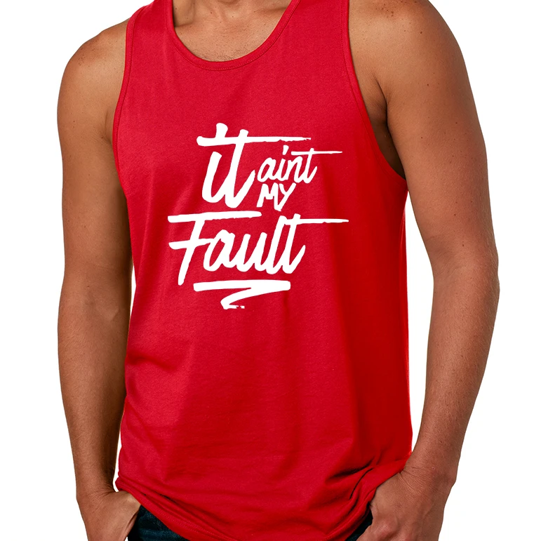 Men's Tank Top It Aint My Fault Trendy Cool Troublemaker Top (4)
