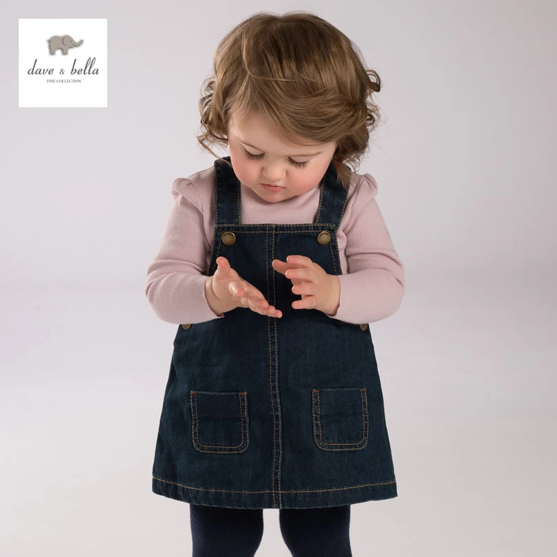 DB3699 dave bella autumn baby girl jeans dress kids jeans baby denim