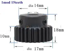 Spur Gear pinion 1mod 15Teeth 16teeth 17teeth bore 4 8mm Mod 1 Right Teeth A3 steel