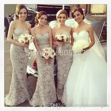 Cheap Bridesmaid Dresses Sexy Sweetheart Floor Length Lace Appliques Floor length Mermaid Prom Gowns Party Dresses B4