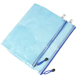 Синяя мягкая пластиковая застежка молния застежка А4 бумажные файлы документов Сумки 2 шт