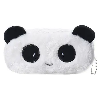 

HOT-Kids Cartoon Pencil Case Plush Large Pen Bag Cosmetic Makeup Cartoon Storage Bag panda