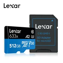 Горячая Lexar micro sd высокоскоростная карта/качество 633x UHS-I карты памяти 512 ГБ micro sd карта для смартфона/камеры