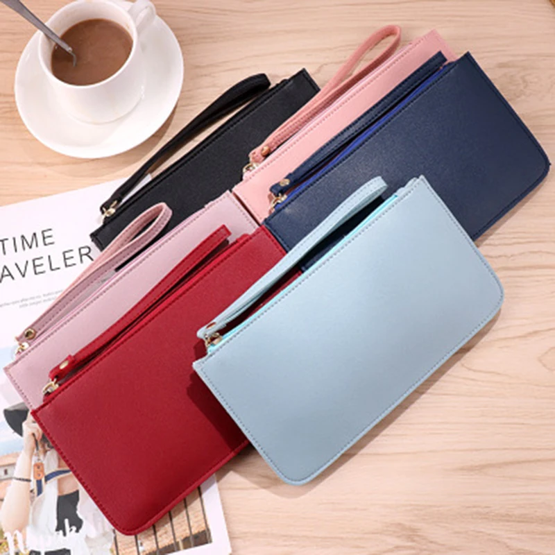 

Korean version of the soft face long wallet fashion large capacity double-layer mobile phone hand take purse small bag gifts