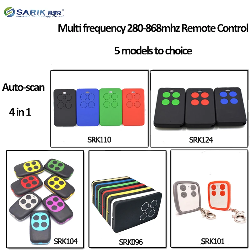 

5PCS 280-868mhz Auto-scan Multi Frequency Universal Remote Control Replacement For garage gate door rolling code free shipping