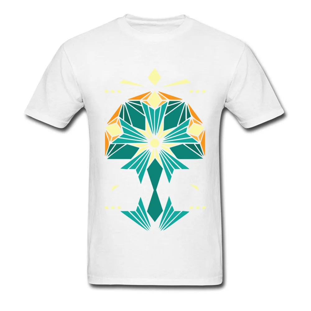 New Design geometric shine mandala Casual T Shirts Round Collar Pure Cotton Men Tops Shirts Short Sleeve Tee Shirts Summer/Fall geometric shine mandala white