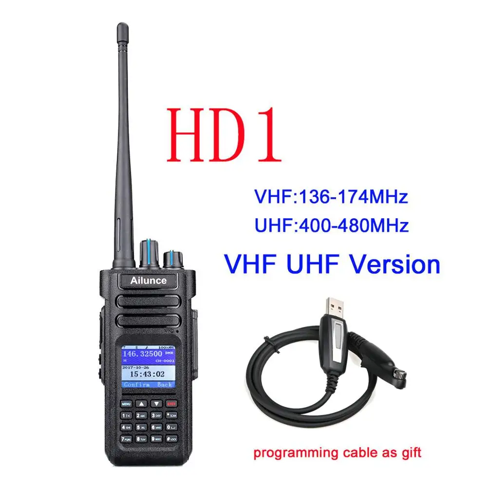 RETEVIS DMR радио Ailunce HD1 ветчина радио IP67 водонепроницаемая цифровая рация(gps) 10 Вт VHF UHF двухдиапазонный двухсторонний радио Amador - Цвет: VHF UHF HD1