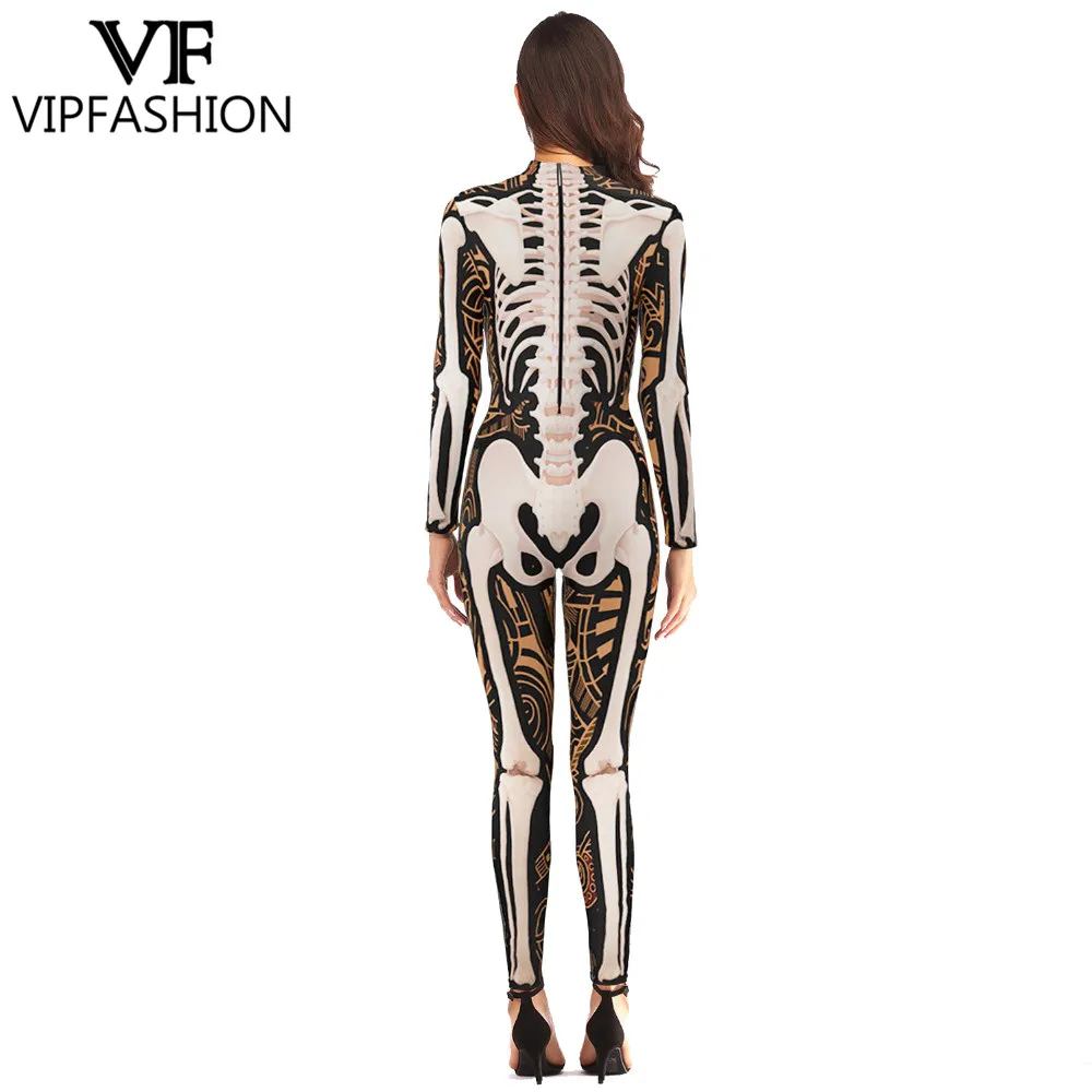 Женский комбинезон с 3D принтом скелета костюм для Хэллоуина новинка 2019|Страшные