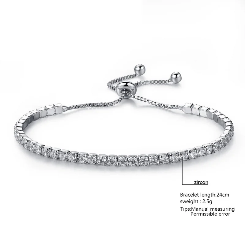 Enkele Rij Charms Zirconia Armbanden voor Vrouwen Vriendschap Sieraden  Zilveren Kleur Bal Hanger Verstelbare tennis Armband|bracelets for|cubic  zirconia braceletbracelets for women - AliExpress