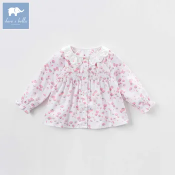 

DBZ7256 dave bella spring baby girls printing shirt infant lolita blouses children cotton tops kids blouses