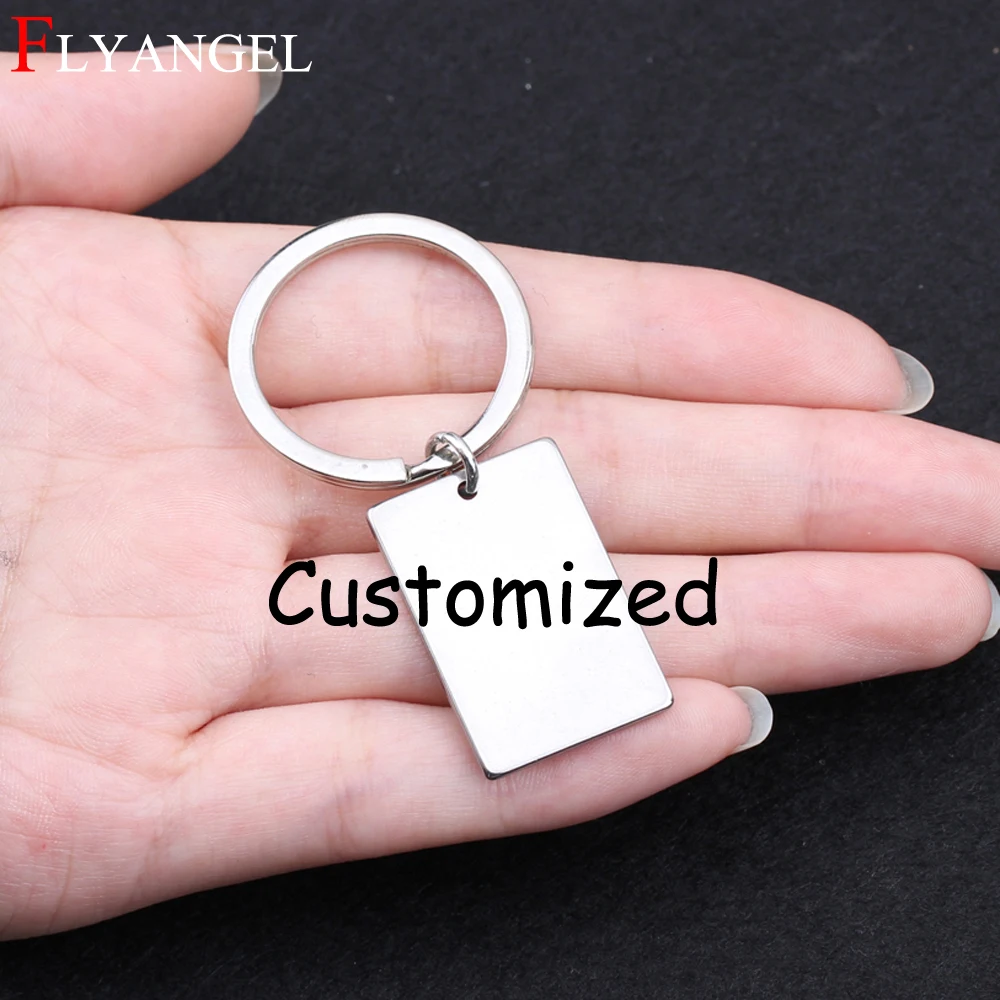

Custom Keyring Customized Gift Engraved Name,Date,Sentence, Printed Text For Couples Friend Men Women Keychain Fashion Jewelry