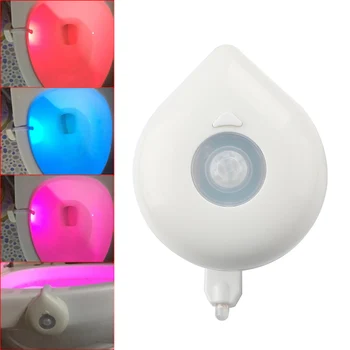 

AAA Smart Lights 8Color RGB Changing Bathroom Toilet Nightlight LED Body Kids Washingroom Motion Seat Sensor Lamp Night Light