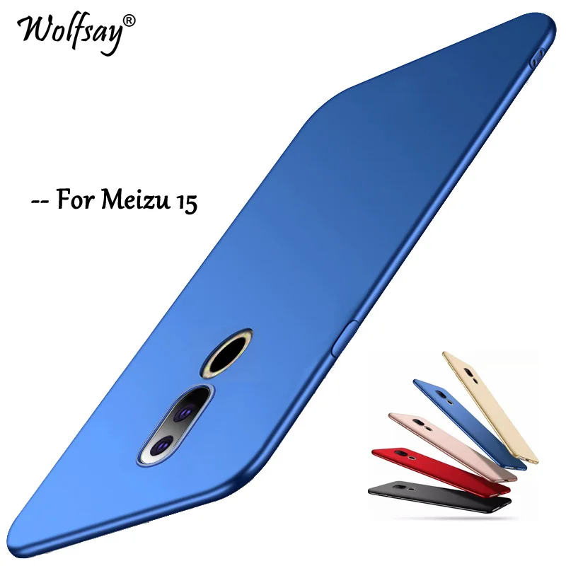 Wolfsay PC чехол Meizu 15 Mei zu Silm роскошный гладкий жесткий для телефона Чехлы Coque Fundas 5 46