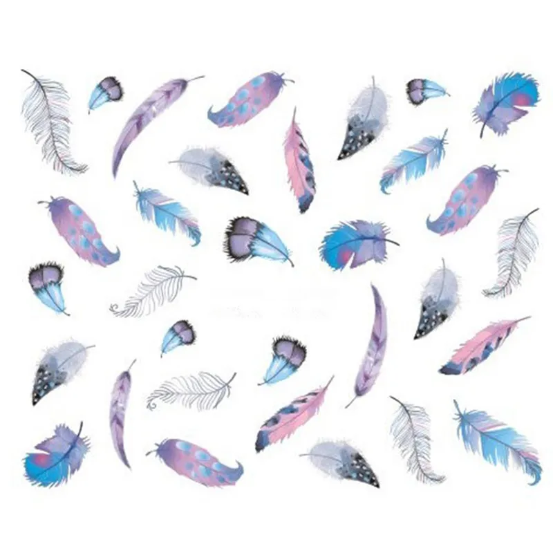

Nail Art Sticker Water Fashionable Optional Different Colors Feather Nail Decoration DIY Beauty Nail Sticker for Ladies