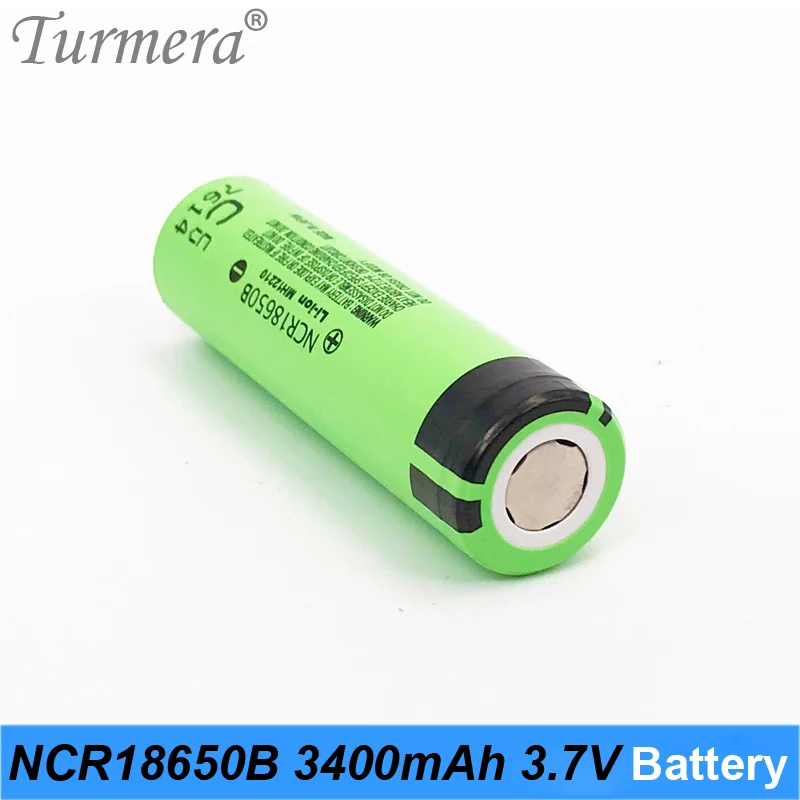 Turmera NCR18650B 3,7 v 3400mah 18650 литиевая аккумуляторная батарея для отвертки и фонариков