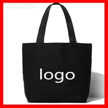 500 шт./лот) Размеры 36x36x каблук 10 см пользовательский черный холст хлопка сумка-шоппер с логотипом