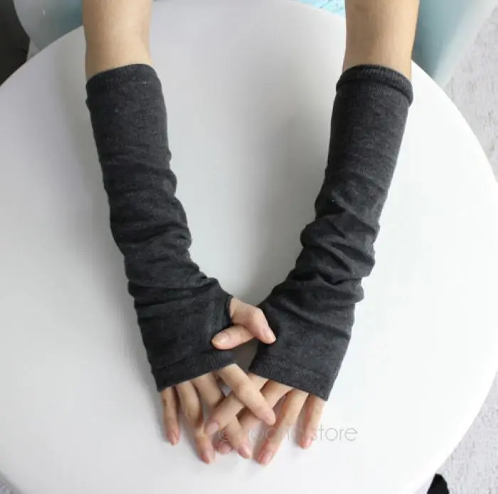

Warm knit wool fingerless gloves ladies winter knitted half finger cuff gloves women winter long mittens unisex