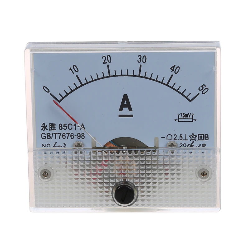 

85C1 DC 0-50A Rectangle Analog Panel Ammeter Gauge