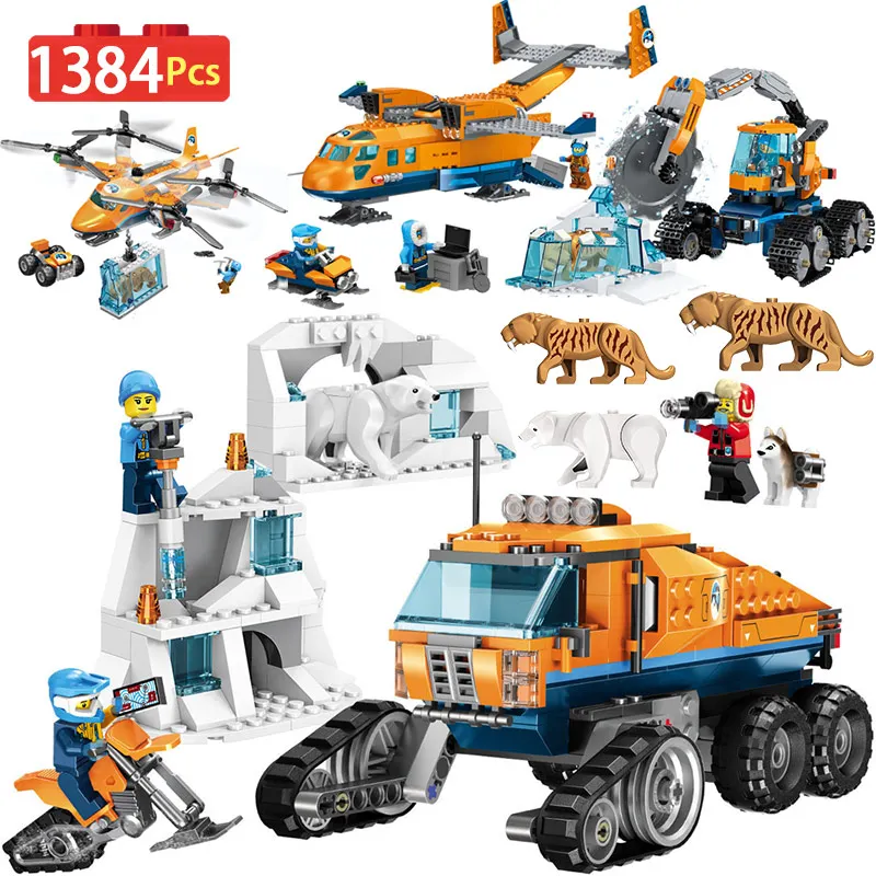 

Arctic Scout Truck Series Building Block Compatible Legoingly City 60194 60196 Arctic Supply Plane Toy for Children Boys Gift